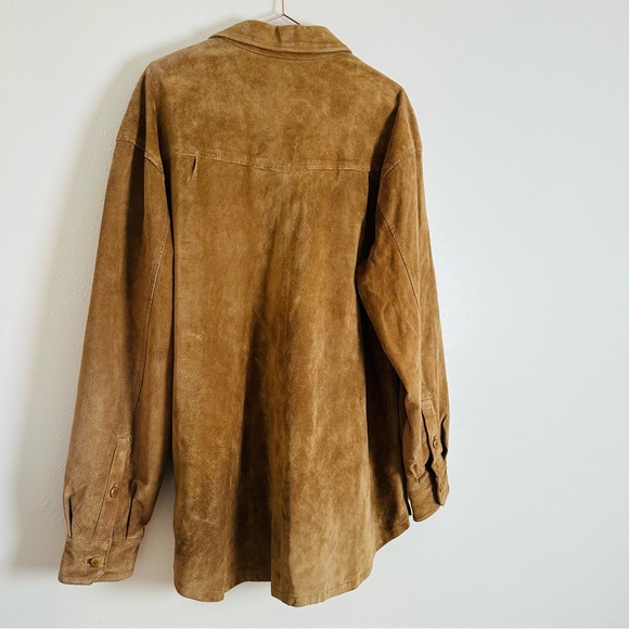Baracuta Suede overshirt Long Jacket Button Up Leather Western - Picture 7 of 10